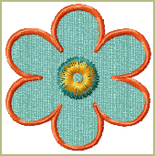 Flat Flower applique machine embroidery design