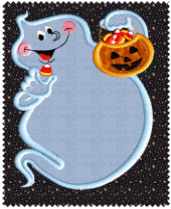 Halloween Ghost applique machine embroidery design