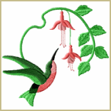 Hummingbird machine embroidery design