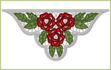 Roses Lace Insert emachine embroidery design